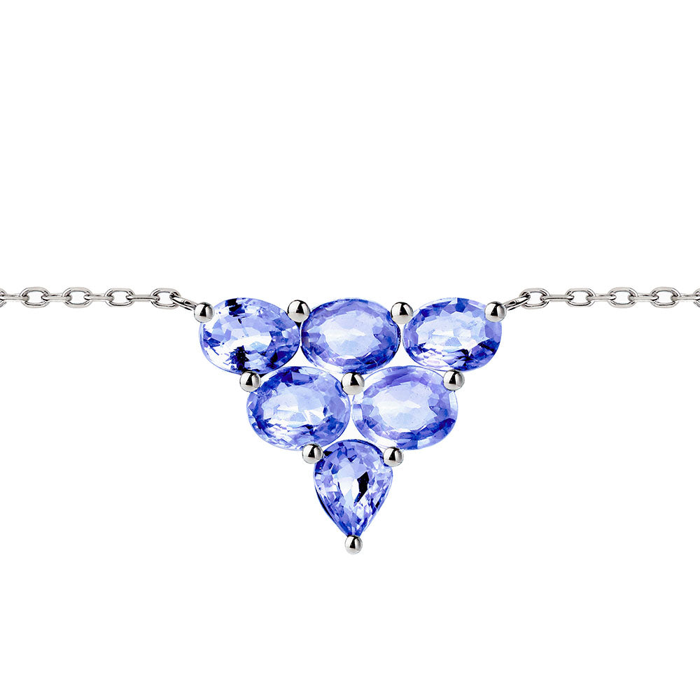 tanzanite 2ct necklace 18k white gold