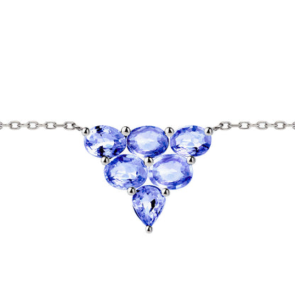 tanzanite 2ct necklace 18k white gold