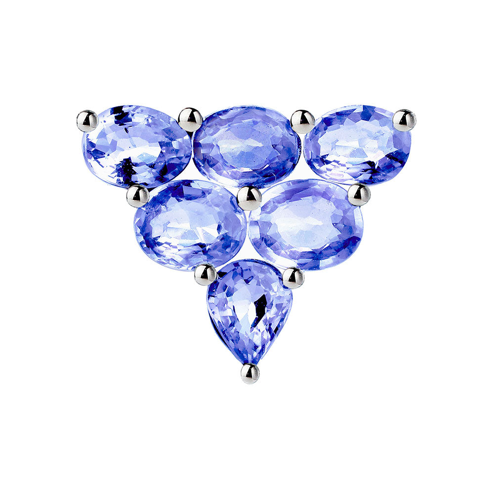 tanzanite 42ct earrings 18k white gold