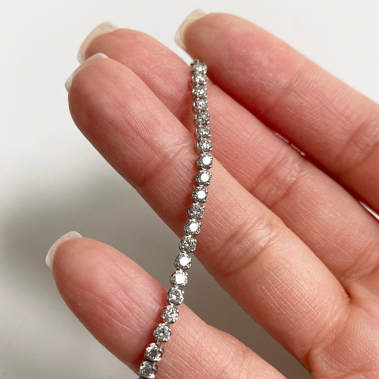 tennis bracelet 18k white gold diamonds 3.0ct