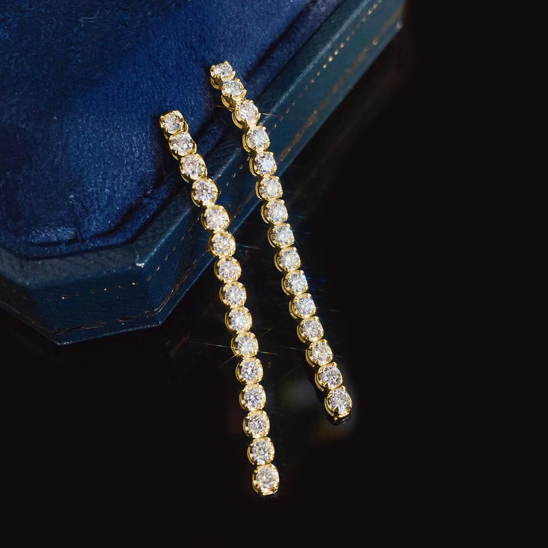 1.0ct disco diamond tennis earrings in 18k gold