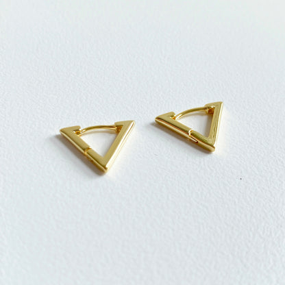 triangle earrings 18k gold plated sterling silver