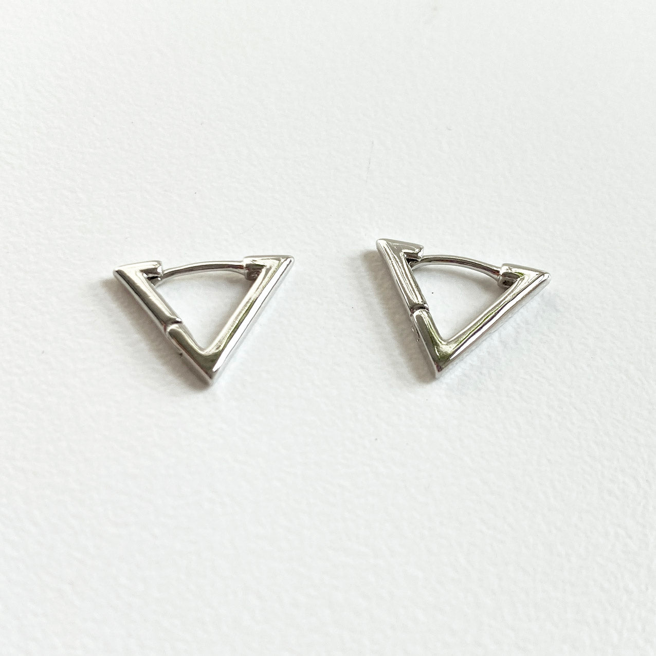 triangle earrings 18k white gold plated sterling silver