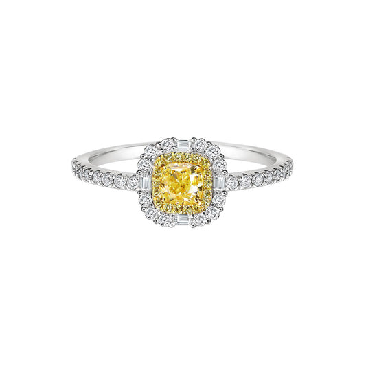 yellow diamond 155ct ring 18k white gold
